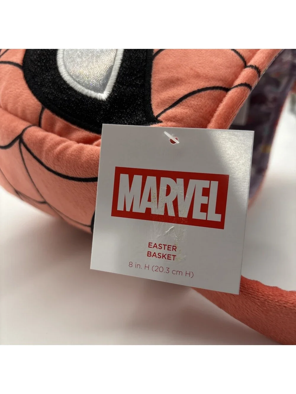 Girl’s Marvel Spiderman “Soft Plush”Easter Basket, Height 8”   NEW With Tag’s
